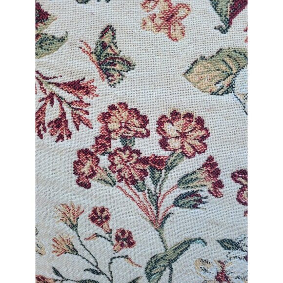 VTG Williamsburg Goodwin Weavers Reversible Floral Tapestry Throw Blanket - Picture 2 of 10